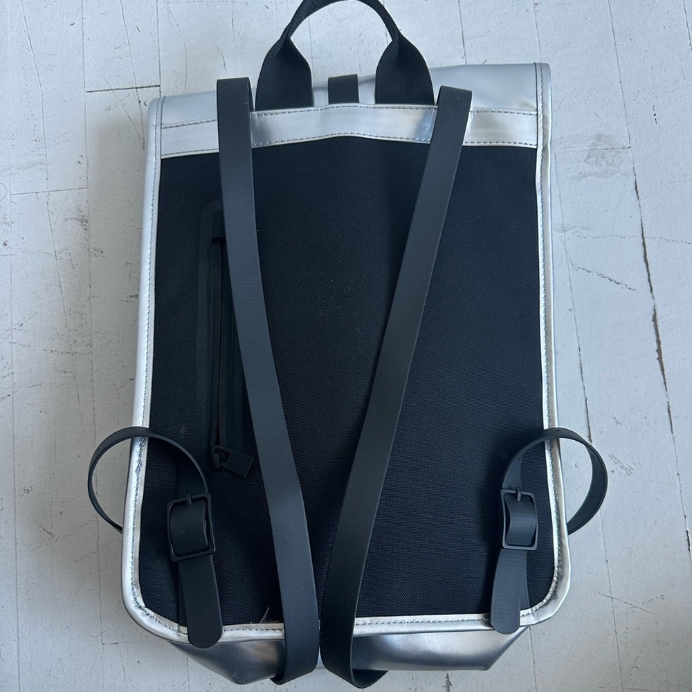 Rains Metallic Silver Backpack - image 2